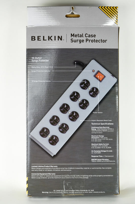 Belkin 10-Outlet Metal Surge Master with 15-Foot Cable